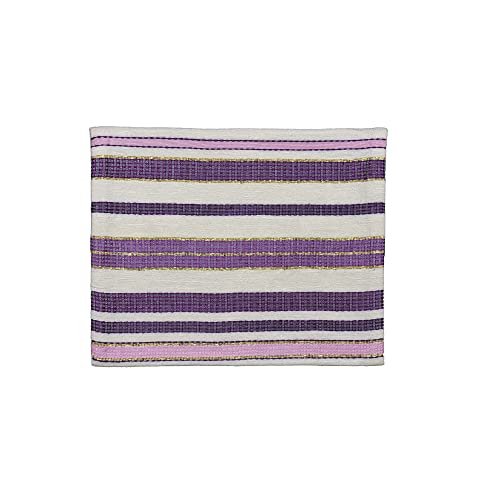 Yair Emanuel Hand-Woven Tallit with Tallit Bag and Matching Kippah- Purple4