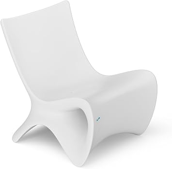 Ledge Autograph in Pool Chair - All Weather, No Metal, No Rust, Outdoor, Luxury Patio Furniture Chair - Use in Pools up to 9in of Water White