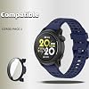 Silicone Watch Bands Compatible for COROS Pace 3, with PC Case Cover Protective Soft Breathable Waterproof Sport Watch Band for Pace 3