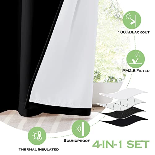 Kgorge KGUSCGM1-4L2-5284C05 4-In-1 Soundproof Anti Dust 100% Blackout Curtains With Melt-Blown Layer Noise Reducing Thermal Insulating Window Drapes thumb #4