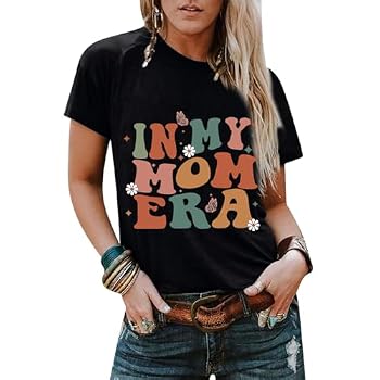 In My Mom Era Shirt - Retro Butterfly Graphic Tee, Women's Casual Short Sleeve Top, Cotton Blend