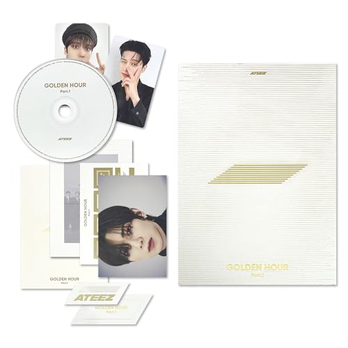 ATEEZ - [GOLDEN HOUR : Part.1] (DIARY Ver.) Invitation + Photo Frame + Postcard Set +...