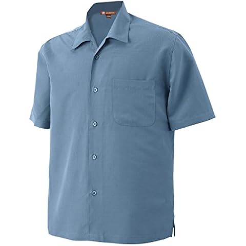 Harriton Men's Barbados Textured Camp Shirt, Cloud Blue, XX-Large Cover