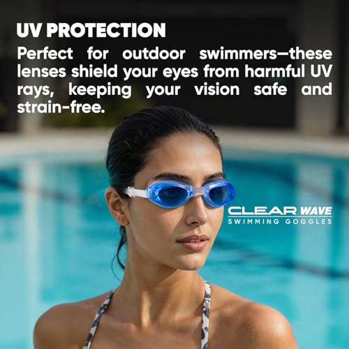 Image of Solpro Clear Wave Unisex Adult Swimming Goggles for Women,Men,Boys,Girls,Teenagers,Athletes,Swimmers For Training,Competition in Swimming Pool,Beach,Water Sport, Park & Activties