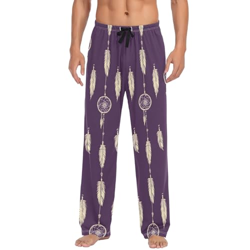 Dreamcatcher Deep Purple Men's Pajama Pants Lightweight Sleepwear Bottom Lounge Pants2