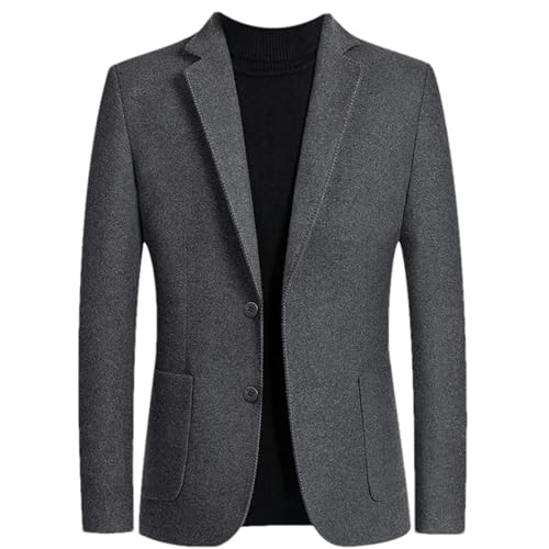 Manteau coréen en laine homme veste longue d'automne gris S