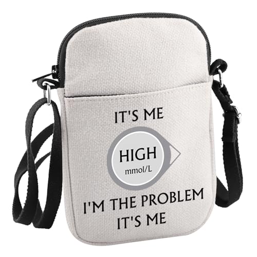 JNIAP Diabetes Awareness Gift It's Me High mmol/L I'm The Problem it's Me Crossbody Bag Diabetes Support Gift