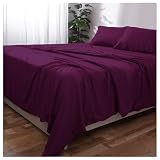 Novo Home Juego de sábanas: sábana encimera, sábana bajera ajustable con funda de almohada (morado oscuro, doble)