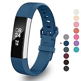 Greeninsync Compatible with Fit Bit Alta Accessories Bands Large, Newest Replacement for Fit Bit Alta HR Band Replacement Wristband Strap W/Secure Metal Buckle&Fastener for Fit Bit Alta HR/Ace(Navy)