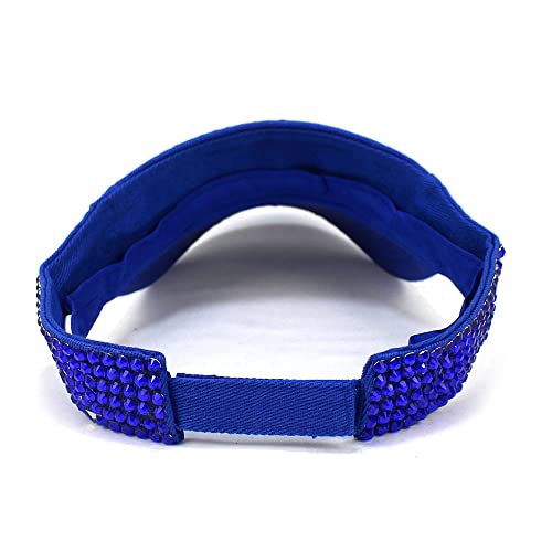 Image of Gudessly Shiny Rhinestones Sport Sun Visor Adjustable Summer Cap Visor Caps for Women Men