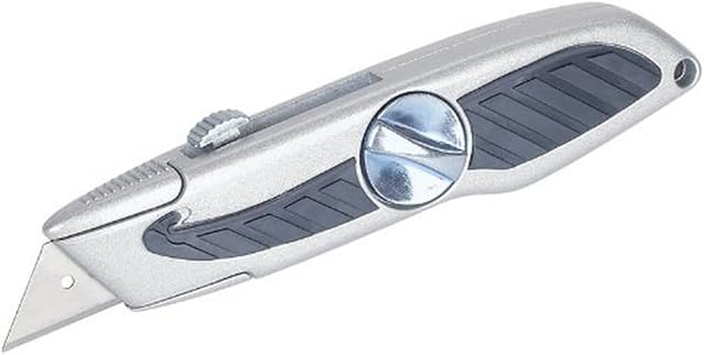 wolfcraft Standard Trapezium Blade Knife with Retractable Blade I 4133000 I For safe cutting