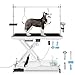 Afqxf Electric Lift Dog Grooming Table, Upgrade 50 Inch Heavy Duty Professional Pet Grooming Table with Tool Organizer for Large Dogs at Home with Adjustable Overhead Arms and 2 Grooming Noose, White