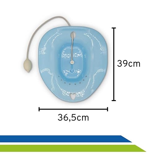 Bacia Bidê para Banho de Assento Portátil Azul Hemorroidas Longevitech - BA-AZ (39cm x 36,5cm x 12cm