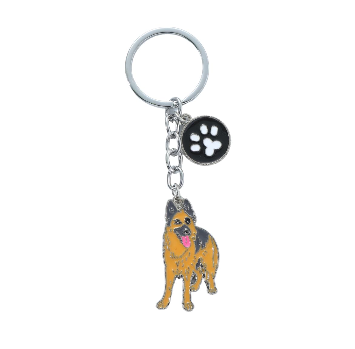 Bt Bear Unisex Puppy German Shepherd Dog Key-Ring Keychain, Id Tag Cute Metal Dog Keychain Keyfob Bag Charm, German Shepherd