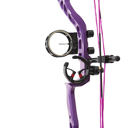 Diamond Archery Youth Atomic Bow - Fully Adjustable Equipped Durable Compound Bow | 6-29 Lbs Draw Weight | 12"-24" Draw Length | 191 Fps, Right Hand, Purple #TOP2