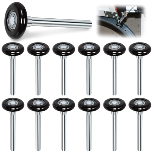 Sweet 12Pcs 1.8\ Schwarz leise Garagentor Rollen Nylon Tür Räder Ersatzverstärkter Doppelkäfig, Versiegeltes 6200ZZ Kugellager 4\ Stiel, Hochleistungslager für Garagentor Track