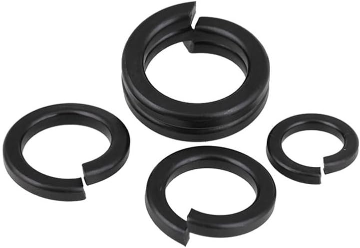 Black Grade8.8 High Strength Carbon steel Elastic Gasket Spring Lock Washer M2 M2.5 M3 M4 M5 M6 M8 M10 M30 (Inner Diameter: M27, Color: 50pcs)
