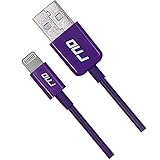 RND Apple Certified Lightning to USB 3.3FT Cable for iPhone (7/7 Plus/6/6 Plus/6S/6S Plus/5/5S/5C/SE) iPad (Pro/Air/Mini) iPod and Siri Remote Data Sync and Charge 8-Pin (3.3 feet/1 Meter/Purple)