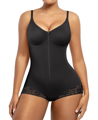 Image of SHAPELLX Faja Body Shaper for Women, Zipper Shapewear Bodysuit