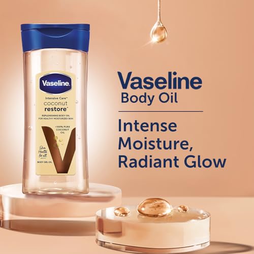 Image of Vaseline Intensive Care Coconut Restore Body Oil | with Coconut Oil | Deep Moisture for Dry Skin | 200 ML