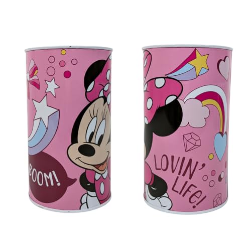 My sweety pop Minnie Mouse Pink Metal Money Box - School - Coin Storage - 17.5cm - Gift Idea