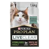 PURINA PRO PLAN LIVECLEAR Sterilised Katzenfutter trocken für sterilisierte Katzen, reich an Lachs, 6er Pack (6 x 1,4kg)