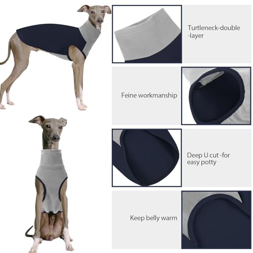 KONVINIT Hunde Pulli Fleece Hunde Pullover mit Zweifarbig Design - für große Rassen - Atmungsaktiv & Bequem - Leicht An-/Ausziehbar