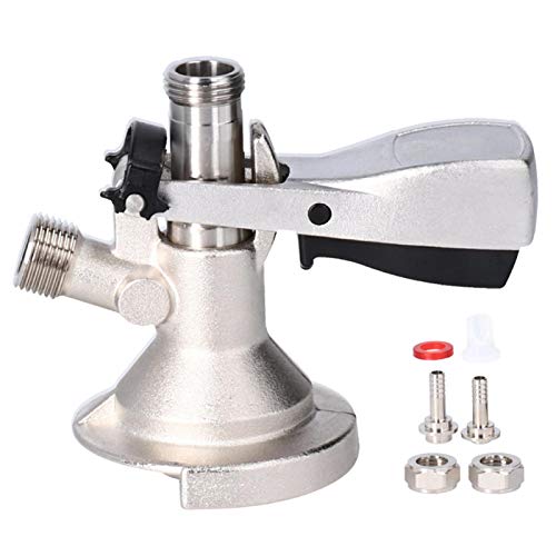 Delaman Coupleur de Robinet, A-Type Coupleur de fût de bière Connecteur de Distributeur de Boissons en Acier Inoxydable pour Home Bar Pub Cover