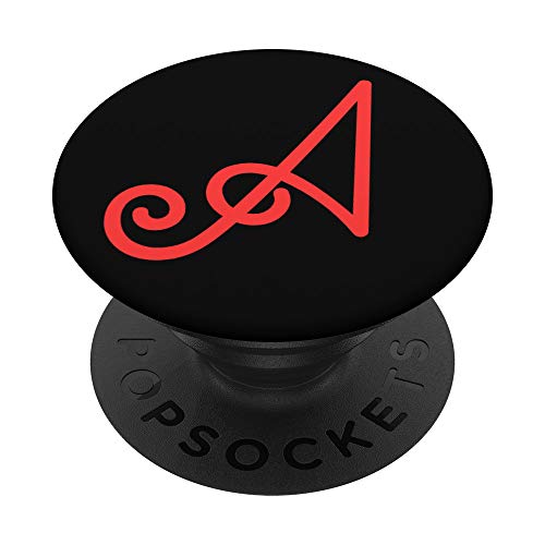 Vintage Letter A Initial Retro Font Coralline/Charcoal PopSockets PopGrip: Agarre intercambiable...