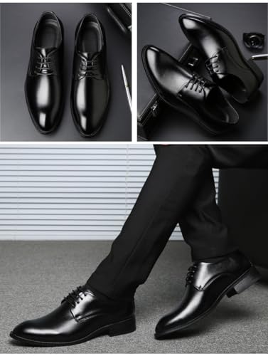 Men's Oxfords Lace Up Casual Dress Shoes Classic Formal Modern Business Shoes for Office Working Walking Driving2