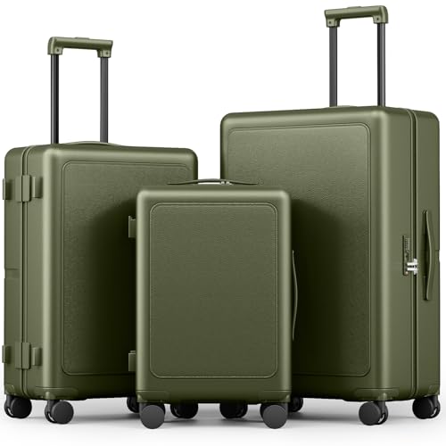 Joyway 3-Piece Hardshell Luggage Set, Spinner Wheels, 20 24 28 Inch, Green