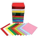 Bright Ideas Tissue Paper Square Tower, 10 Assorted Colours, Bumper 4600 Sheets, 10cm Squares for Crafts 17gsm Stationery Tissue Paper for Arts, Ideal for Schools, Home Crafting and Kids Scrapbooking