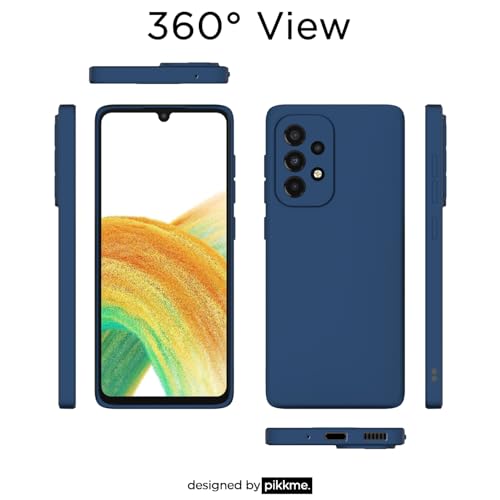 Image of Outlouders Back Cover for Samsung Galaxy A33 5G | Camera Protection | Durable Soft Matte Silicone Bumper Case (Blue)