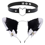 disfraz gata mujer casero lindo conjunto de gatos; Consta de 1 diadema de orejas de gato, 1 cadena de amor.