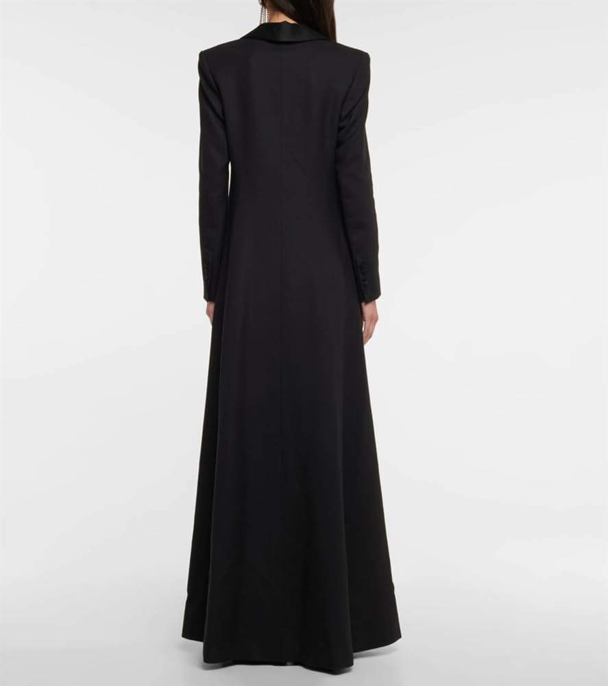 Women's Long Blazer One Button Suit Dress Coat for Party Wedding