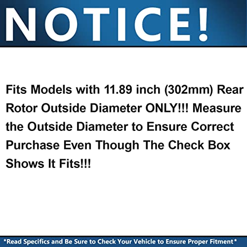 Image of Detroit Axle - Rear Brake Kit for Chrysler 200 Sebring Dodge Avenger | Caliber Jeep Compass Patriot Mitsubishi Lancer Outlander Sport RVR, 11.89'' inch Disc Brake Rotor Ceramic Brake Pads