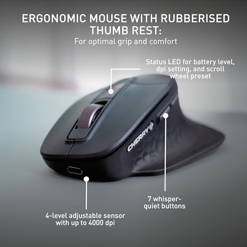 CHERRY Stream Desktop Ultimate, Wireless Keyboard and Mouse Combo, Black - 4