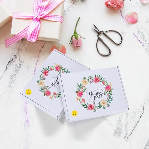 Image of RLAVBL 11x8x2 Shipping Boxes Set of 25, White Corrugated Cardboard Box for Packing, Mailing, Business