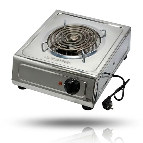 Image of Drumstone 2000W Electric Coil Hot Plate | Single Burner Portable Electric Stove with Adjustable Temperature, Stainless Steel Body & Indicator | for Home, Hostel, Office & Travel Use