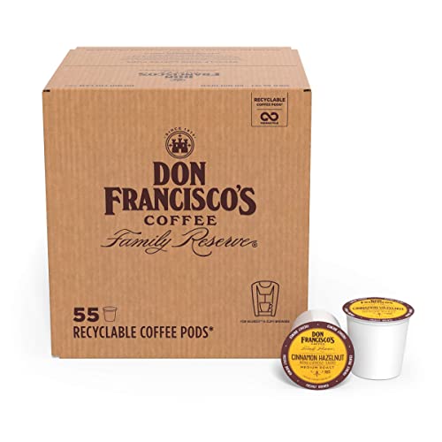 Don Francisco's Cinnamon Hazelnut Flavored Medium Roast Coffee Pods - 55 Count - Recyclable Single-Serve Coffee Pods, Compatible With Your K- Cup Keurig Coffee Maker (Including 2.0) #TOP19