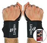 Lingito Wrist Wraps | Professional with Thumb Loops | Wrist Support Braces for Men & Women | Weight