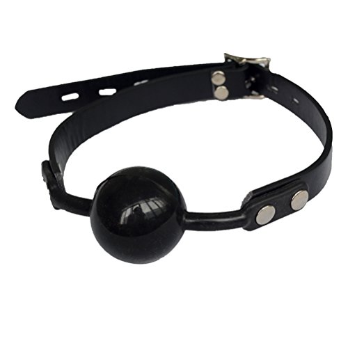 Monkeybrother Adjustable Fetish Restraint Sex Toy Silicone Mouth Gag Breathable Ball with Adjustable Pu Leather (Black) Monkeybrother Adjustable Fetish Restraint Sex Toy Silicone Mouth Gag Breathable Ball with Adjustable Pu Leather (Black)
