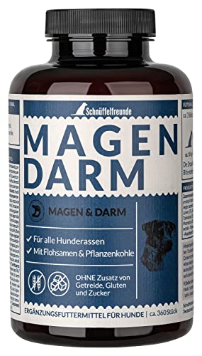 Schnüffelfreunde Magen Darm I Gastrointestinal per il cane I Supporta la flora gastro intestinale e la regolazione intestinale naturale nei cani - con psillio polvere ed carbone vegetale (300g)