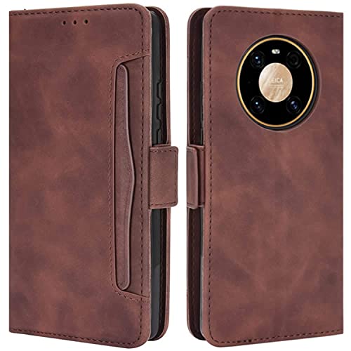 HualuBro Handyhülle für Huawei Mate 40 Pro Hülle Leder, Flip Hülle Cover Stoßfest Klapphülle Handytasche Schutzhülle für Huawei Mate 40 Pro Tasche (Braun)