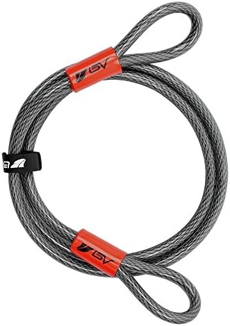 BV 7FT Heavy-Duty Security Cable Lock with Loops – Extra Thick 10mm (3/8") Braided Steel, Cut-Resistant & Weatherproof Wire Cable for Padlock, Gate, Bike, Motorcycle & Outdoor Equipment