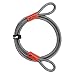 BV 7 FT Security Steel Cable, Double Looped Braided Steel Flex Lock Cable 3/8 Inch, for U-Lock, Padlock, and Disc Lock