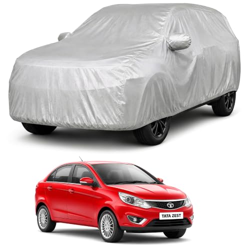 Image of Autofact Car Body Cover Compatible with Zest | Custom Fit Car Cover | 100% Water-Resistant| Triple-Stitched Lightweight Fabric | Dustproof | Indoor & Outdoor Use | Elastic Bottom
