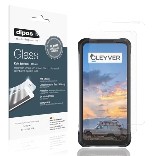 dipos I 2x Protection ecrán mat compatible avec Cleyver Extreme 4G Verre souple Film Protecteur 9H