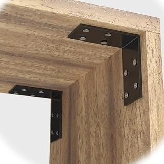 Black Heavy Duty L Brackets 3x3 Inch (8 Pack) 12-Gauge Steel Corner Braces, 90 Degree Angle Brackets for Wood Furniture, Shelves, Bed Frame Reinforcement - Rustproof Bracket with 8 Pre-Drilled Holes