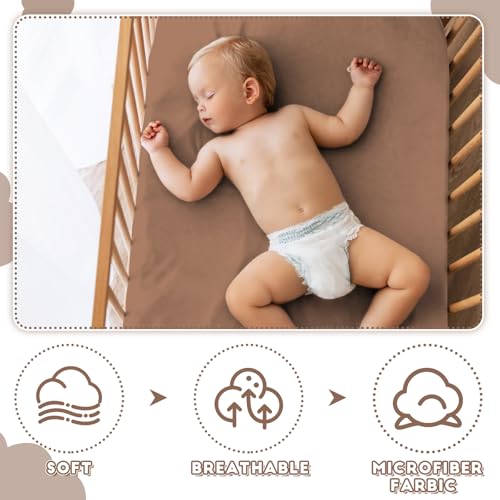 Image of VitalCozy 4 Pcs Gone Fishing Crib Sheet Set Newborn Bedding Nursery Baby Sheets for Girl Boys Baby Gifts for Standard Crib and Toddler Mattresses, 52 x 28 x 8 Inches